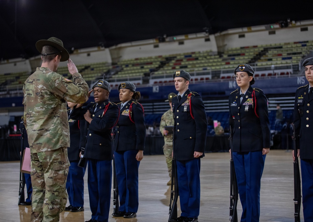 JROTC Cadets Compete in Drill and Ceremony Competition at D.C. Armory