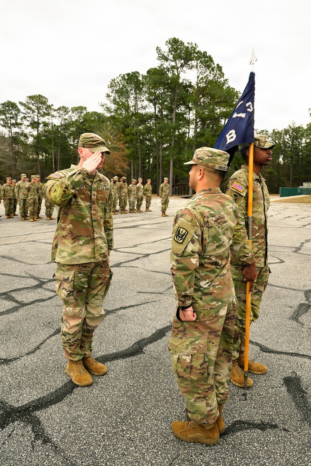 Basic Leader Course students conduct Change of Responsibility Ceremony