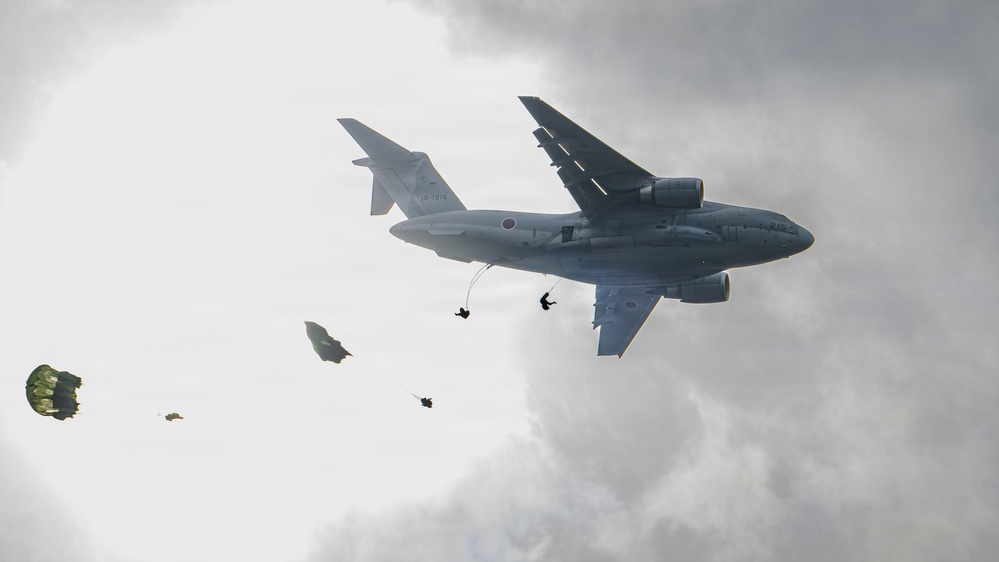 U.S., Japan Self Defense Force Conducts Static Line Jump