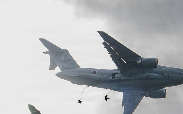 U.S., Japan Self Defense Force Conducts Static Line Jump