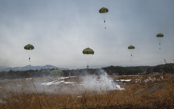 U.S., Japan Self Defense Force Conducts Static Line Jump