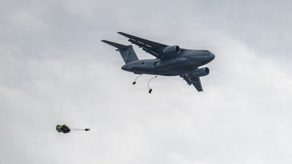 U.S., Japan Self Defense Force Conducts Static Line Jump