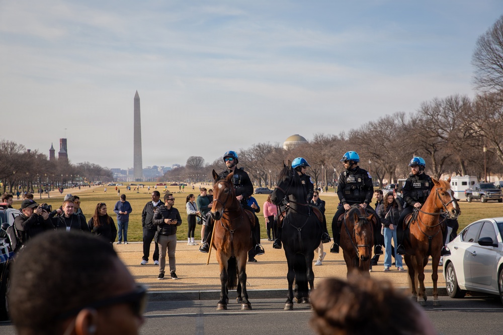 U.S. Park Police Officers join a dignified escort for fallen Metropolitan Police Department Officer