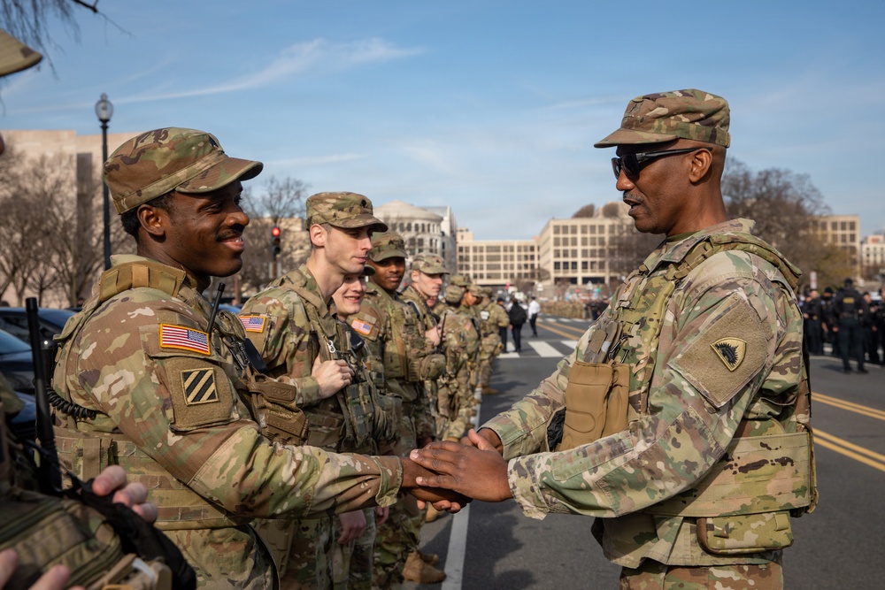 District of Columbia National Guard Chaplain joins a dignified escort for fallen Metropolitan Police Department Officer