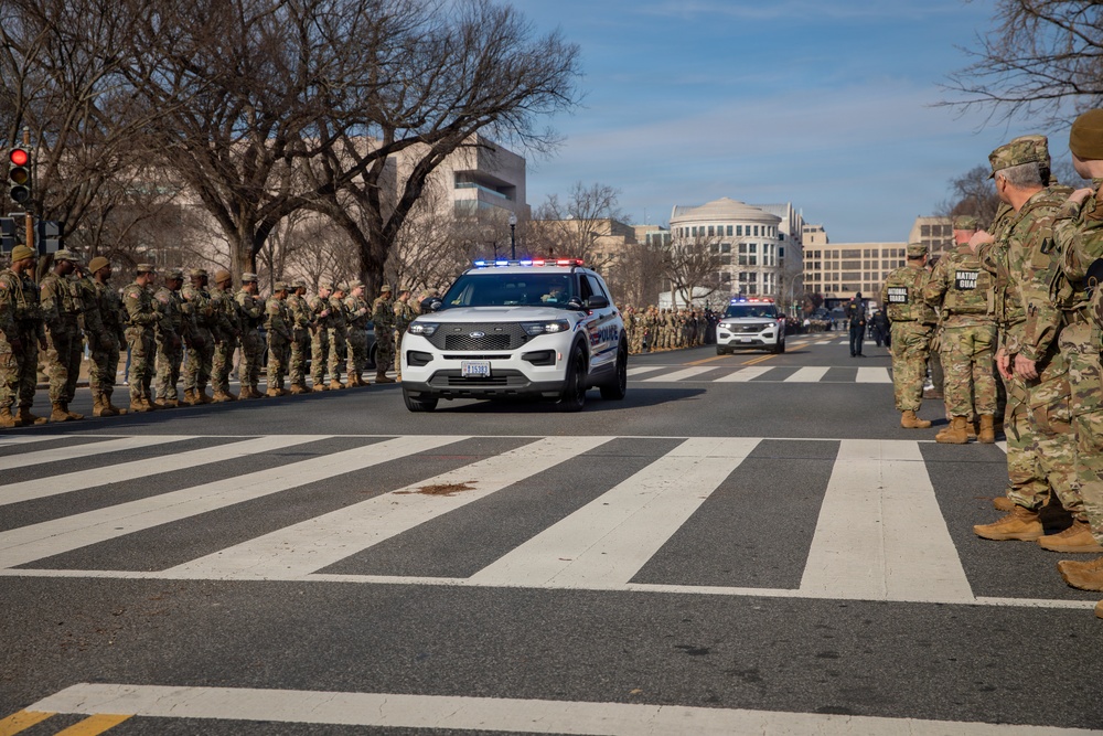 Mississippi National Guard service members join a dignified escort for fallen Metropolitan Police Department Officer