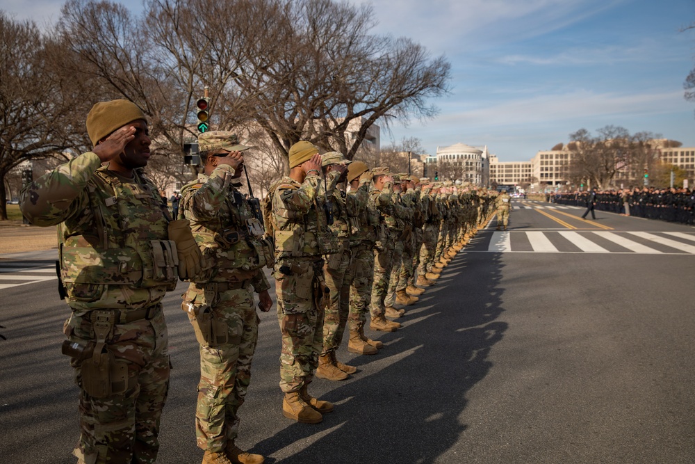 Mississippi National Guard service members join a dignified escort for fallen Metropolitan Police Department Officer