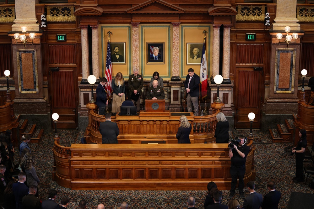 Iowa National Guard chaplain delivers invocation during 2026 Condition of the Guard