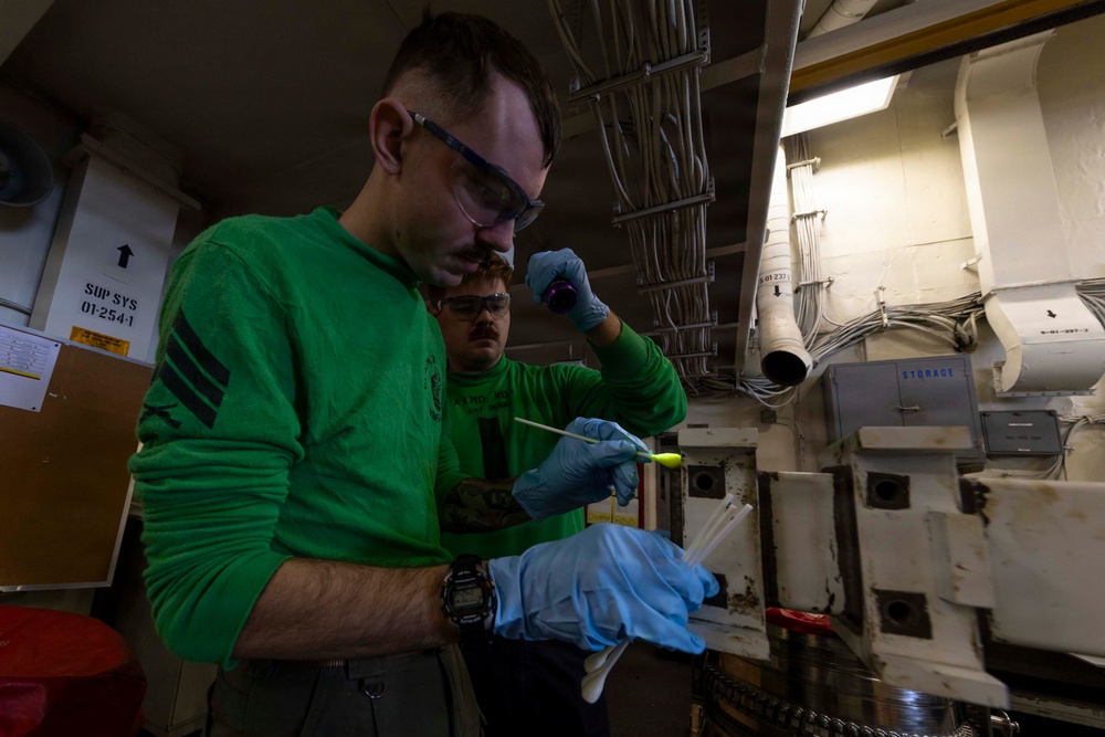 Abraham Lincoln conducts non-destructive inspections