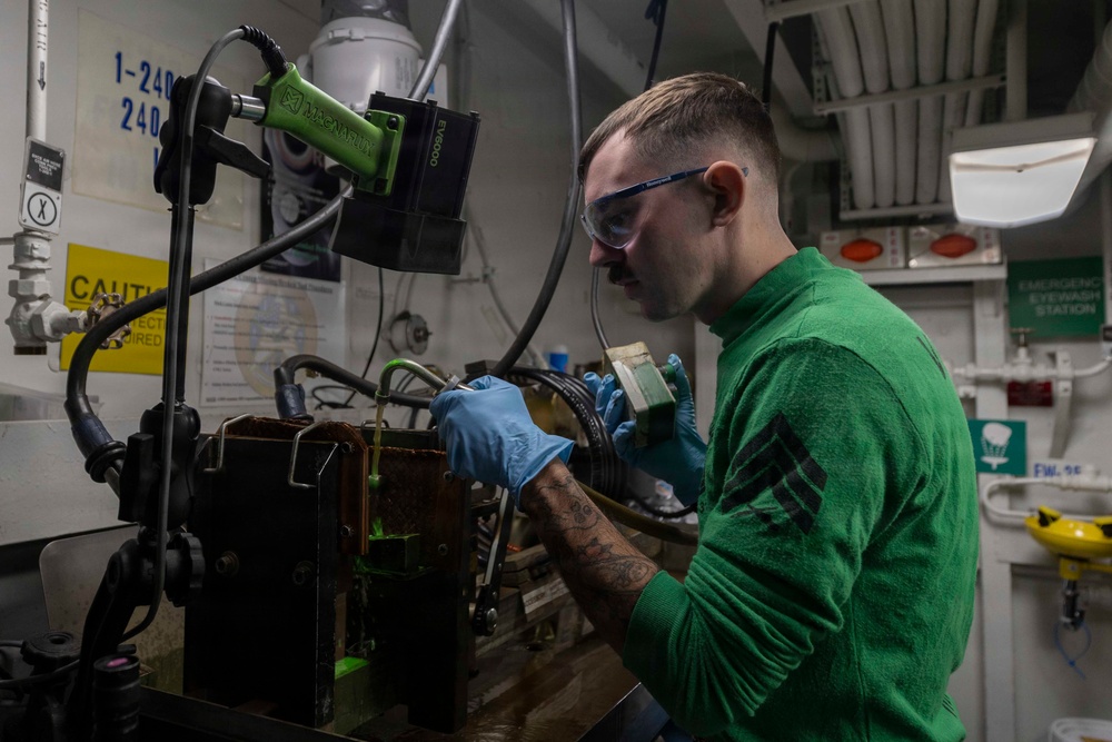 Abraham Lincoln conducts non-destructive inspections