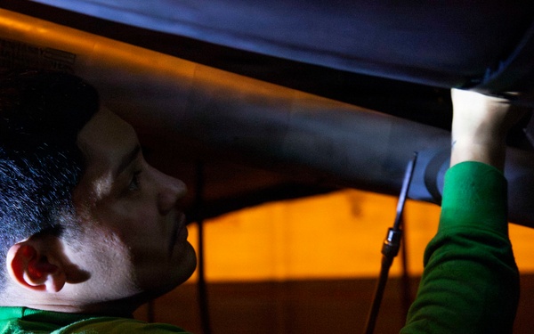 Abraham Lincoln conducts routine aircraft maintenance