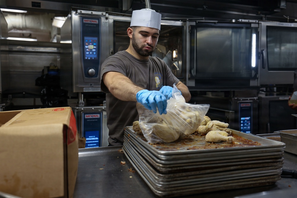 Abraham Lincoln serves Sunday brunch