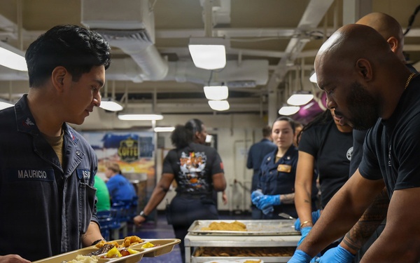 Abraham Lincoln serves Sunday brunch