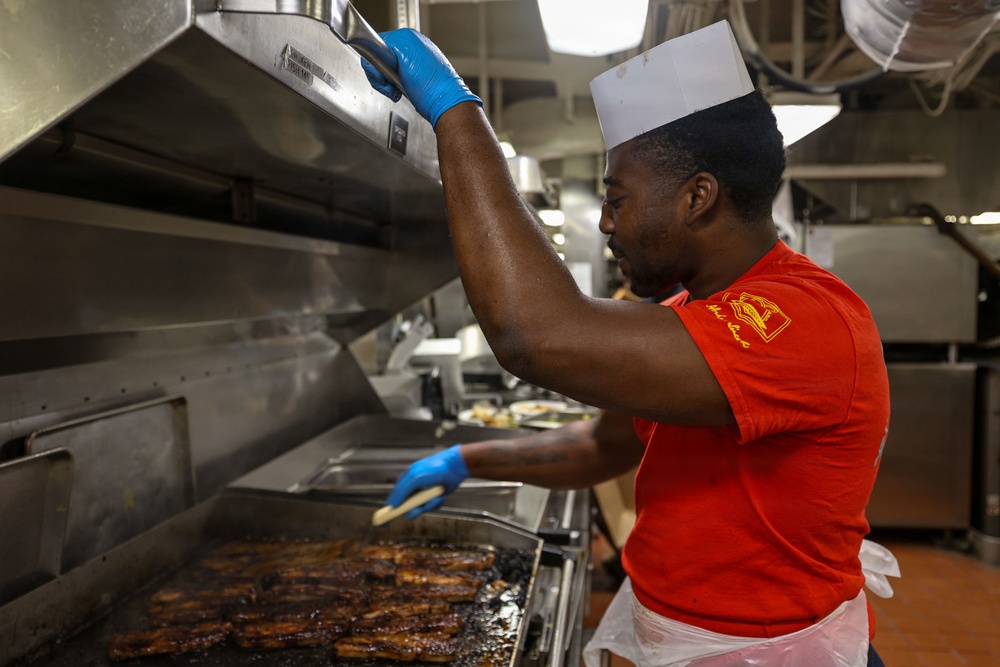 Abraham Lincoln serves Sunday brunch