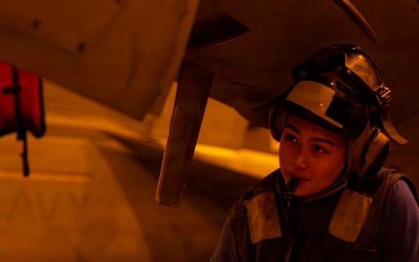 Abraham Lincoln conducts routine aircraft maintenance