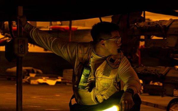 Abraham Lincoln conducts routine aircraft maintenance