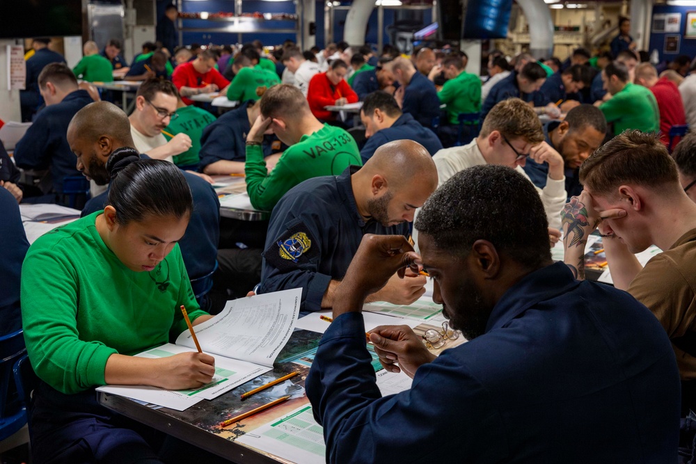 Abraham Lincoln administers advancement exam