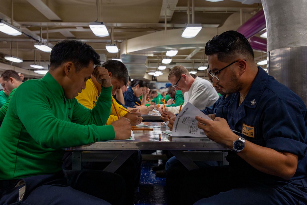 Abraham Lincoln administers advancement exam