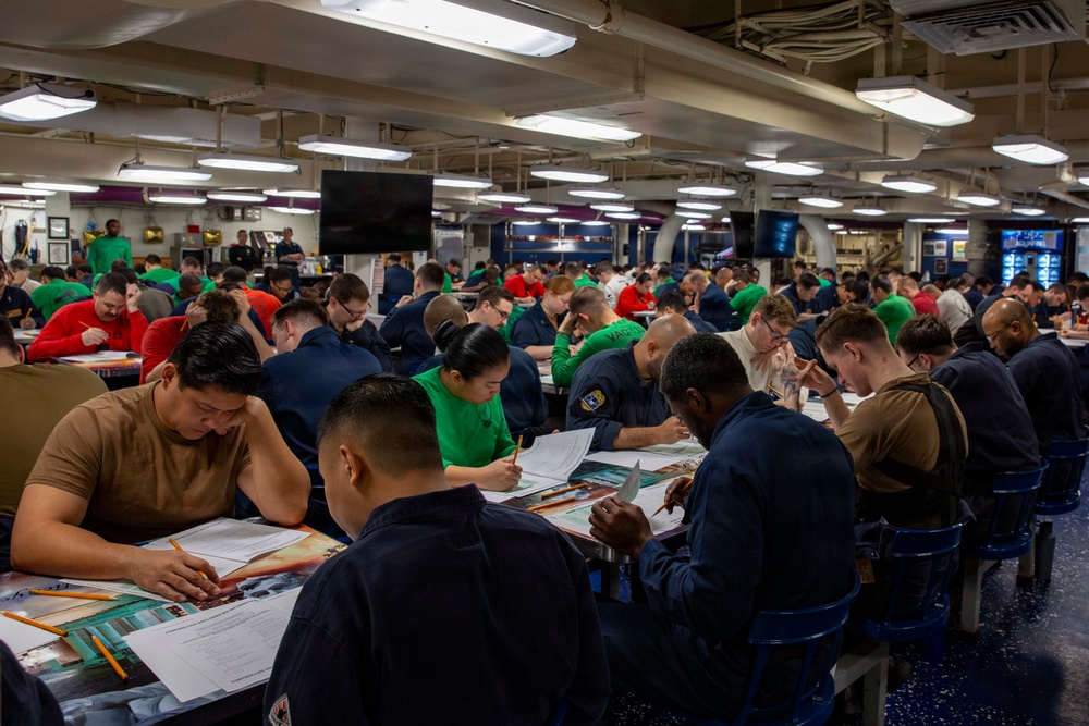 Abraham Lincoln administers advancement exam