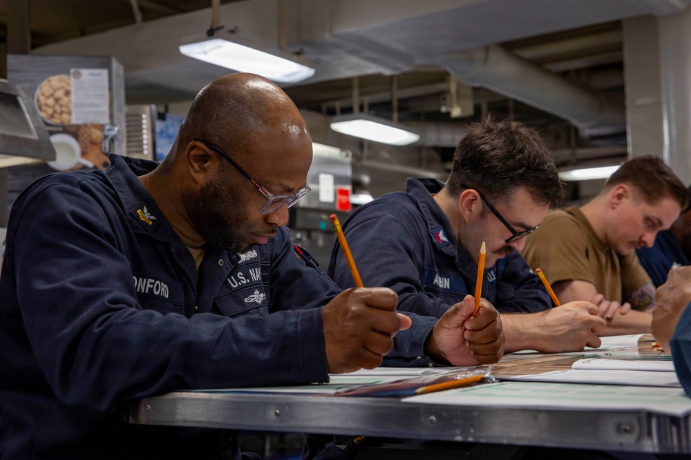 Abraham Lincoln administers advancement exam