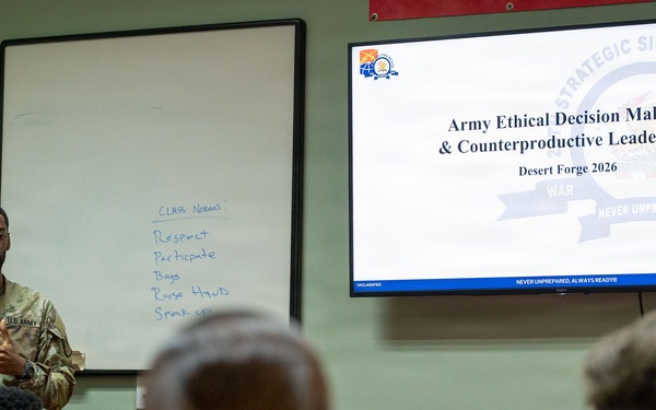 Junior enlisted Soldiers enhance leadership skills during Desert Forge