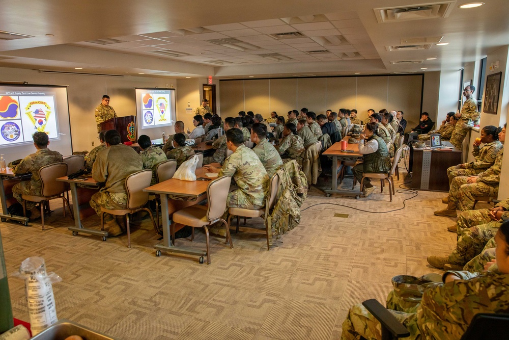 Supply specialists from U.S. Army Materiel Support Command–Korea and its subordinate units enhanced their proficiency in the Command Supply Discipline Program (CSDP) during the 19th ESC quarterly low-density training on Jan. 15.