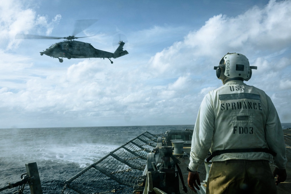 Spruance conducts routine operations