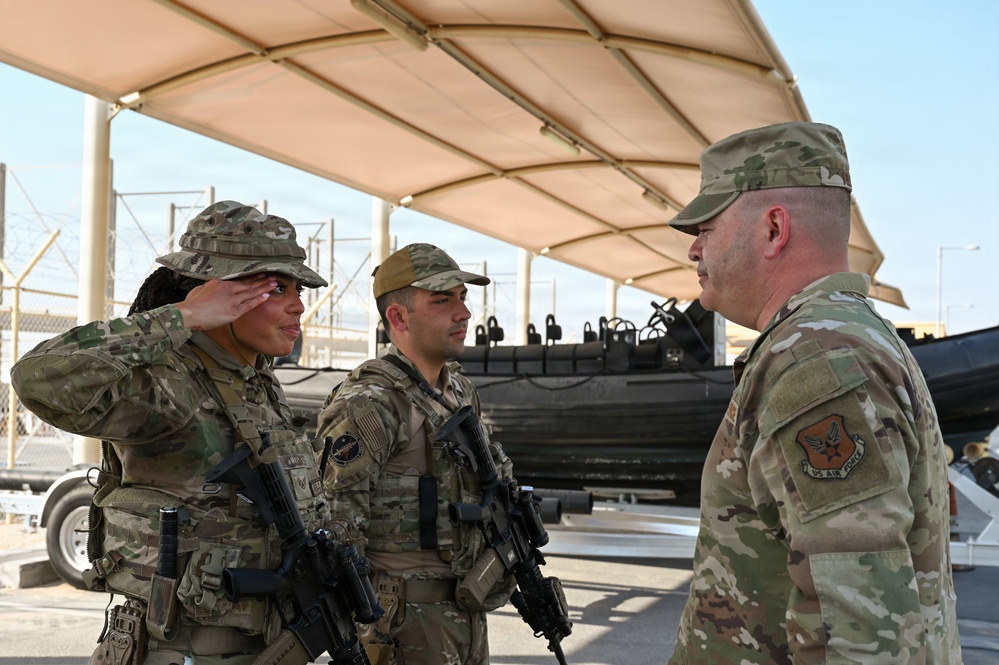 Brig Gen Brian A. Filler visits Defenders at 379 AEW