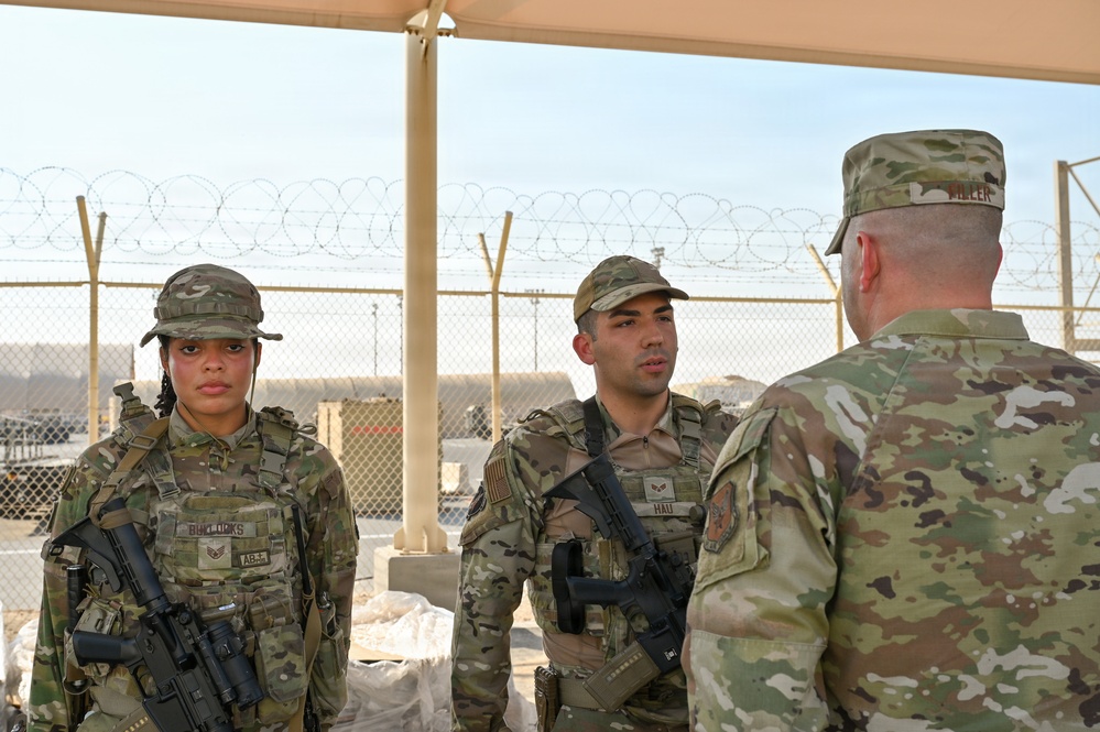 Brig Gen Brian A. Filler visits Defenders at 379 AEW