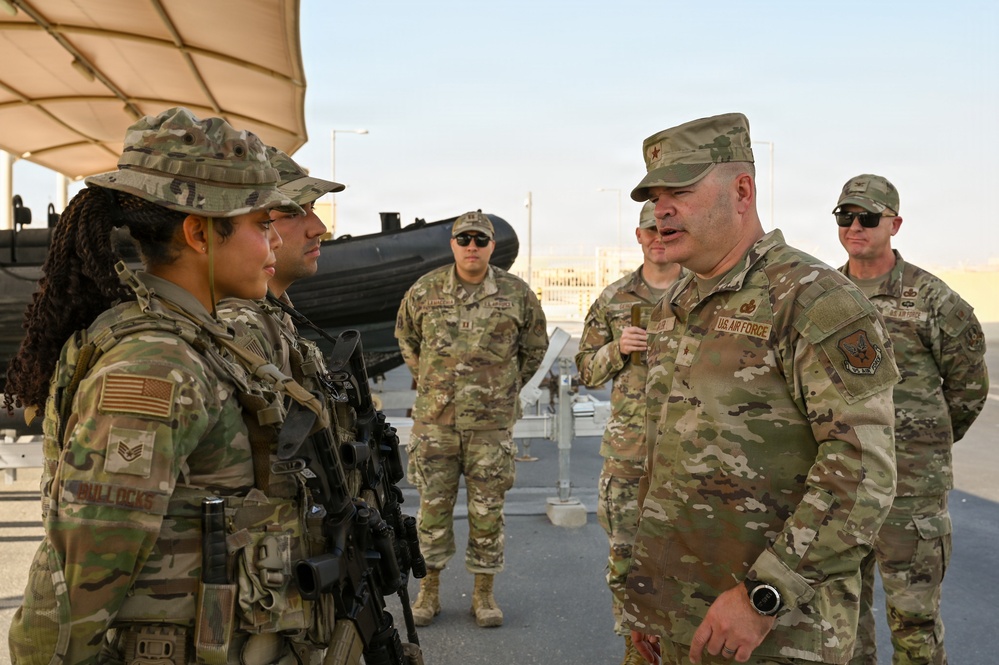 Brig Gen Brian A. Filler visits Defenders at 379 AEW