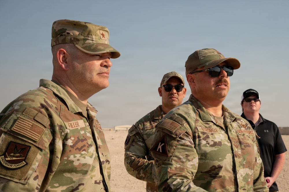 Brig Gen Brian A. Filler visits Defenders at 379 AEW