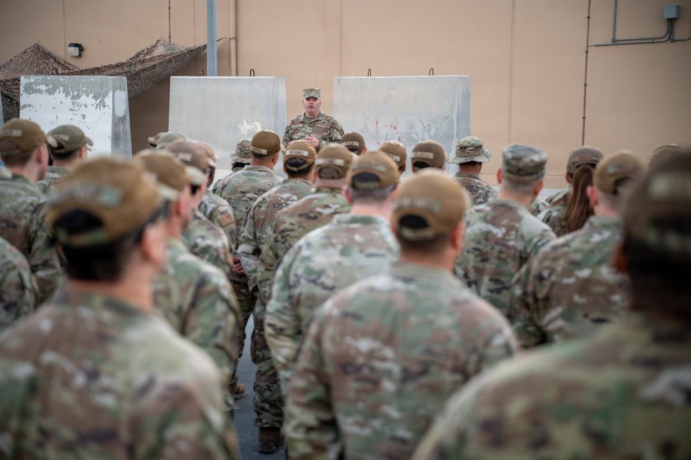 Brig Gen Brian A. Filler visits Defenders at 379 AEW