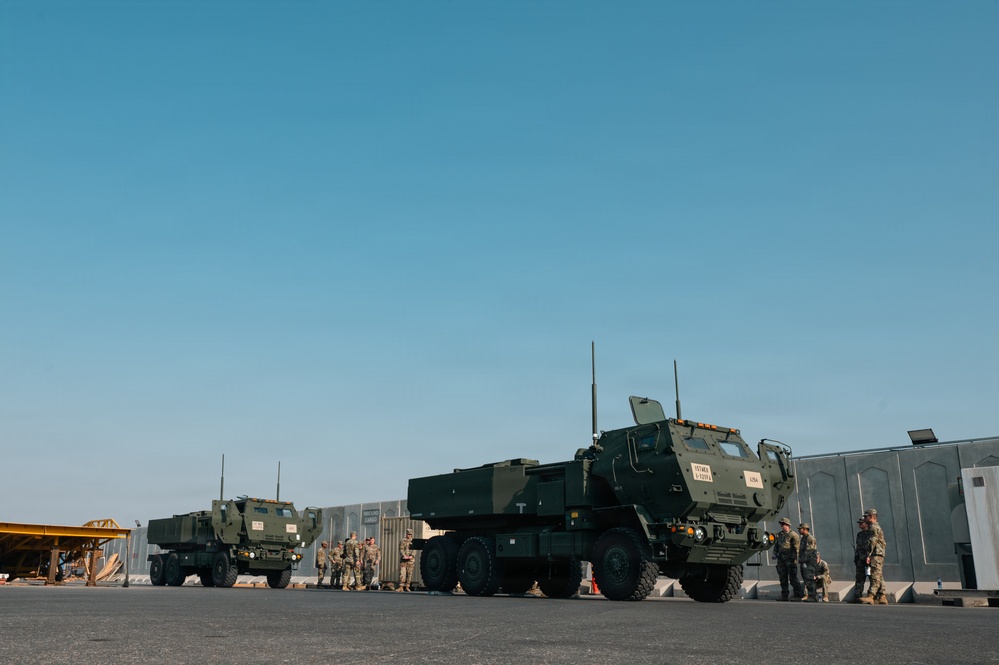 U.S. Army HIMARS inspection before flight