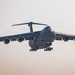 C-5M Super Galaxy aircraft landing approach within USCENTCOM area of responsibility