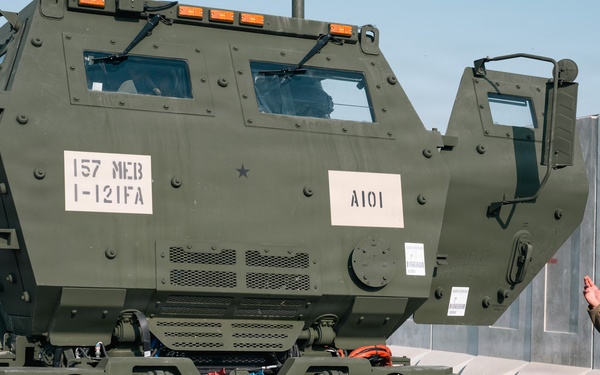 U.S. Army HIMARS inspection before flight