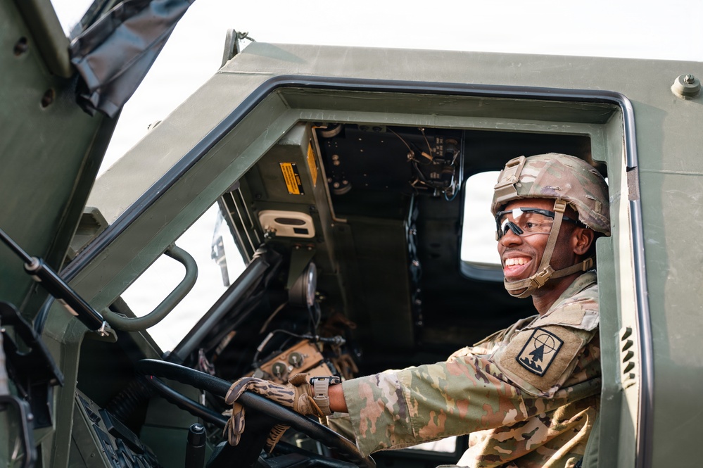 U.S. Army HIMARS inspection before flight