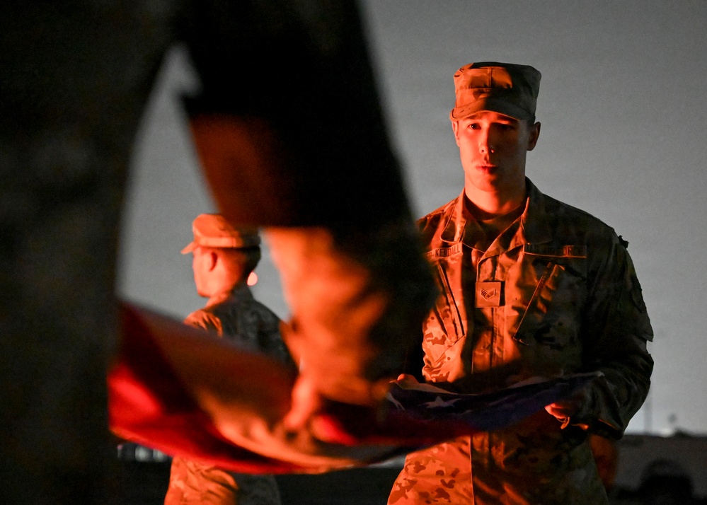 Honor Guard retires American flags