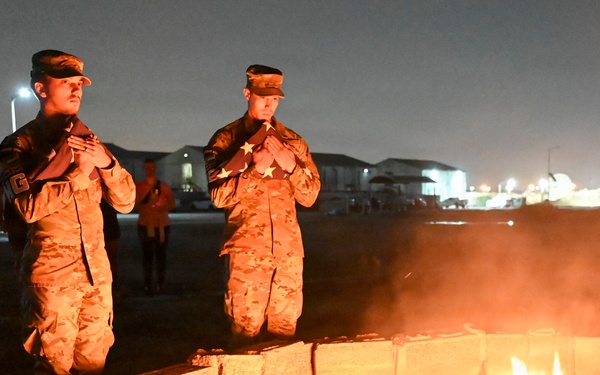 Honor Guard retires American flags
