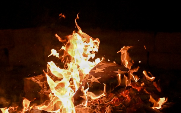 Honor Guard retires American flags