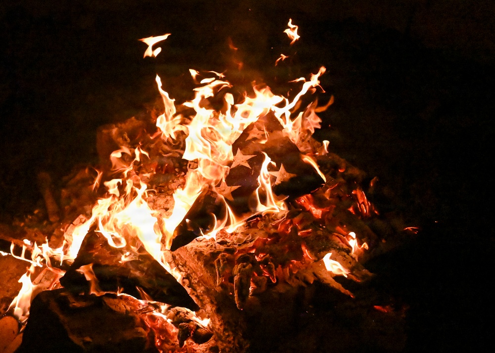 Honor Guard retires American flags