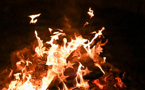 Honor Guard retires American flags