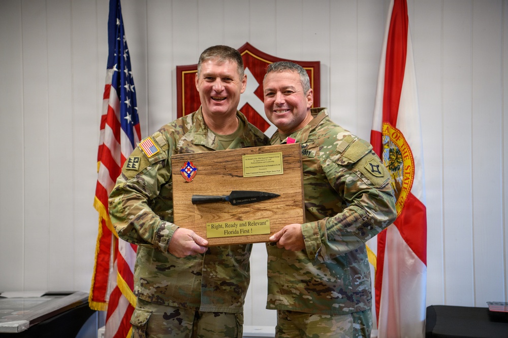 CSM Pask relinquishes responsibility to CSM Williams
