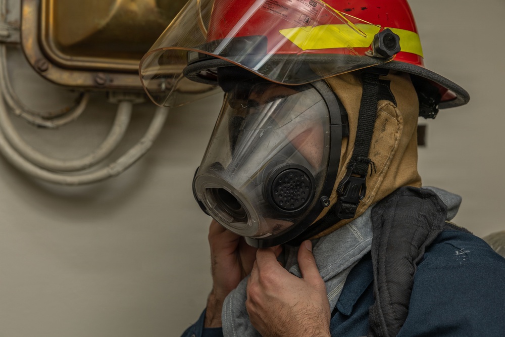 Iwo Jima Sailor Conduct Toxic Gas Drill