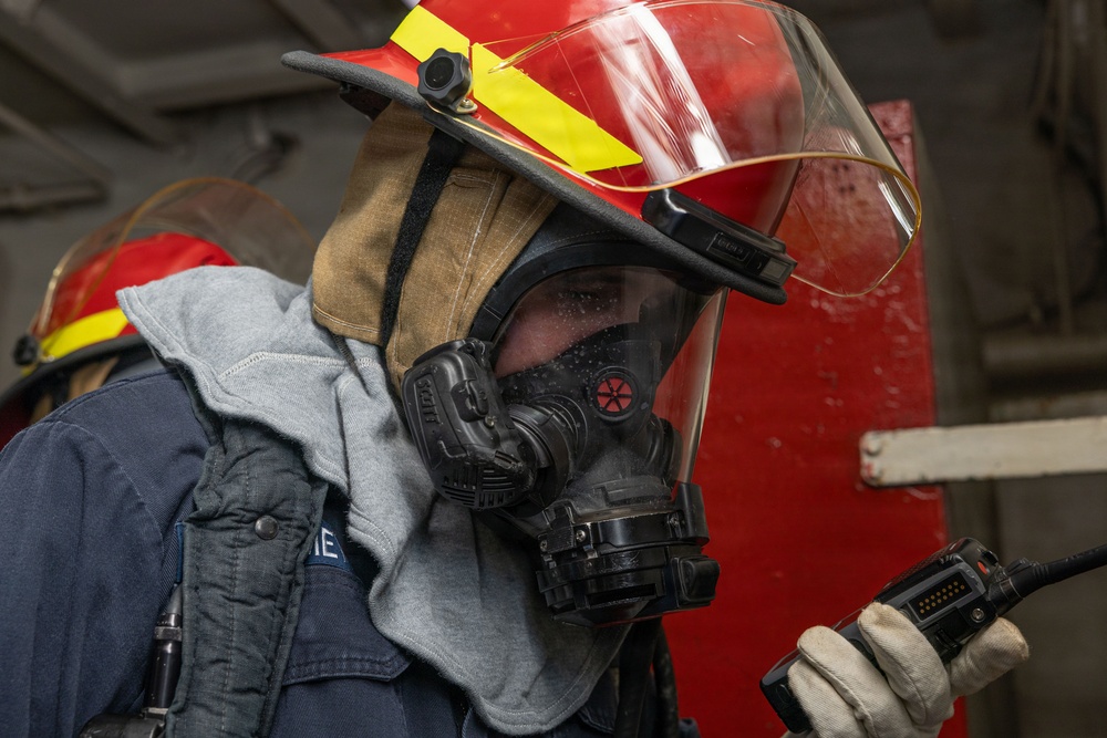 Iwo Jima Sailor Conduct Toxic Gas Drill