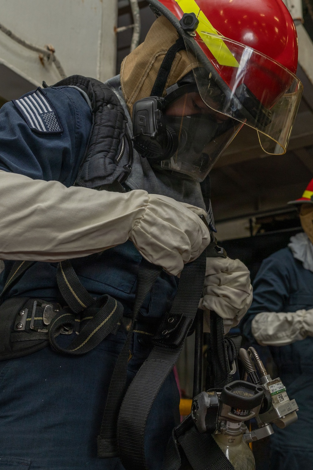 Iwo Jima Sailor Conduct Toxic Gas Drill