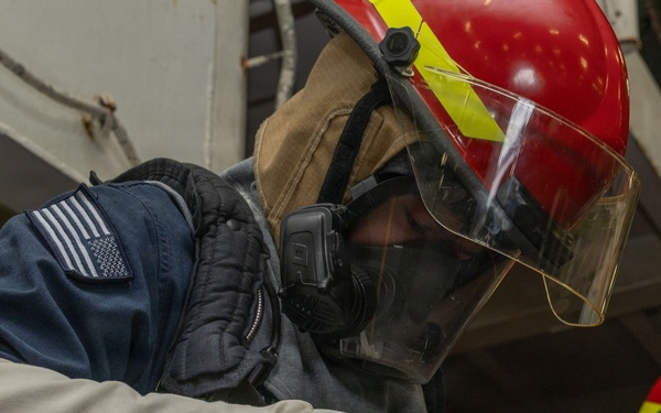 Iwo Jima Sailor Conduct Toxic Gas Drill