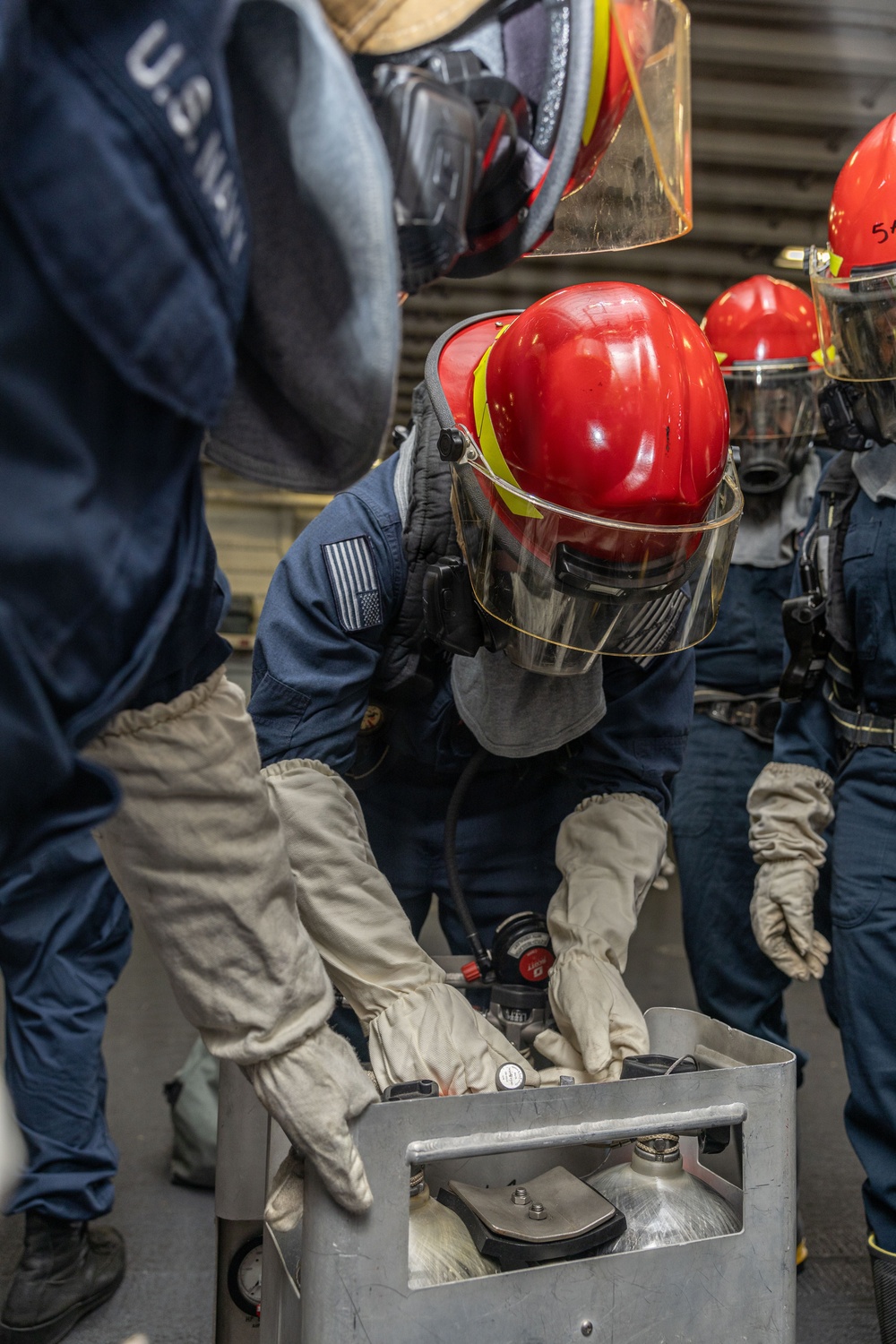 Iwo Jima Sailor Conduct Toxic Gas Drill