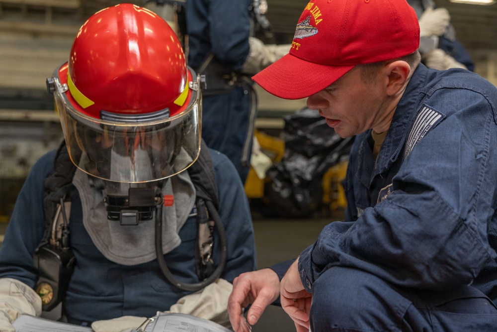 Iwo Jima Sailor Conduct Toxic Gas Drill