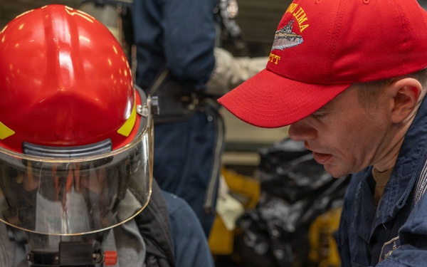 Iwo Jima Sailor Conduct Toxic Gas Drill