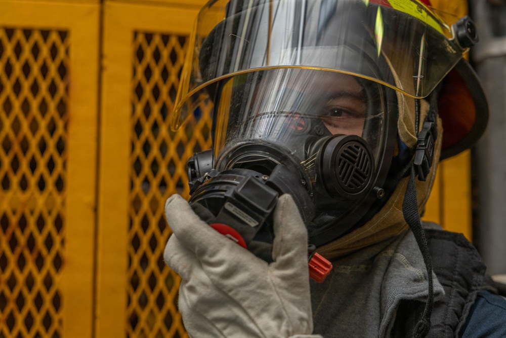 Iwo Jima Sailor Conduct Toxic Gas Drill