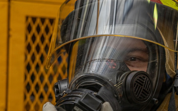 Iwo Jima Sailor Conduct Toxic Gas Drill